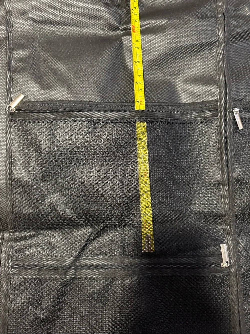 Two Black Hanging Garment Bags With Mesh Pockets. - Picture 12 of 14